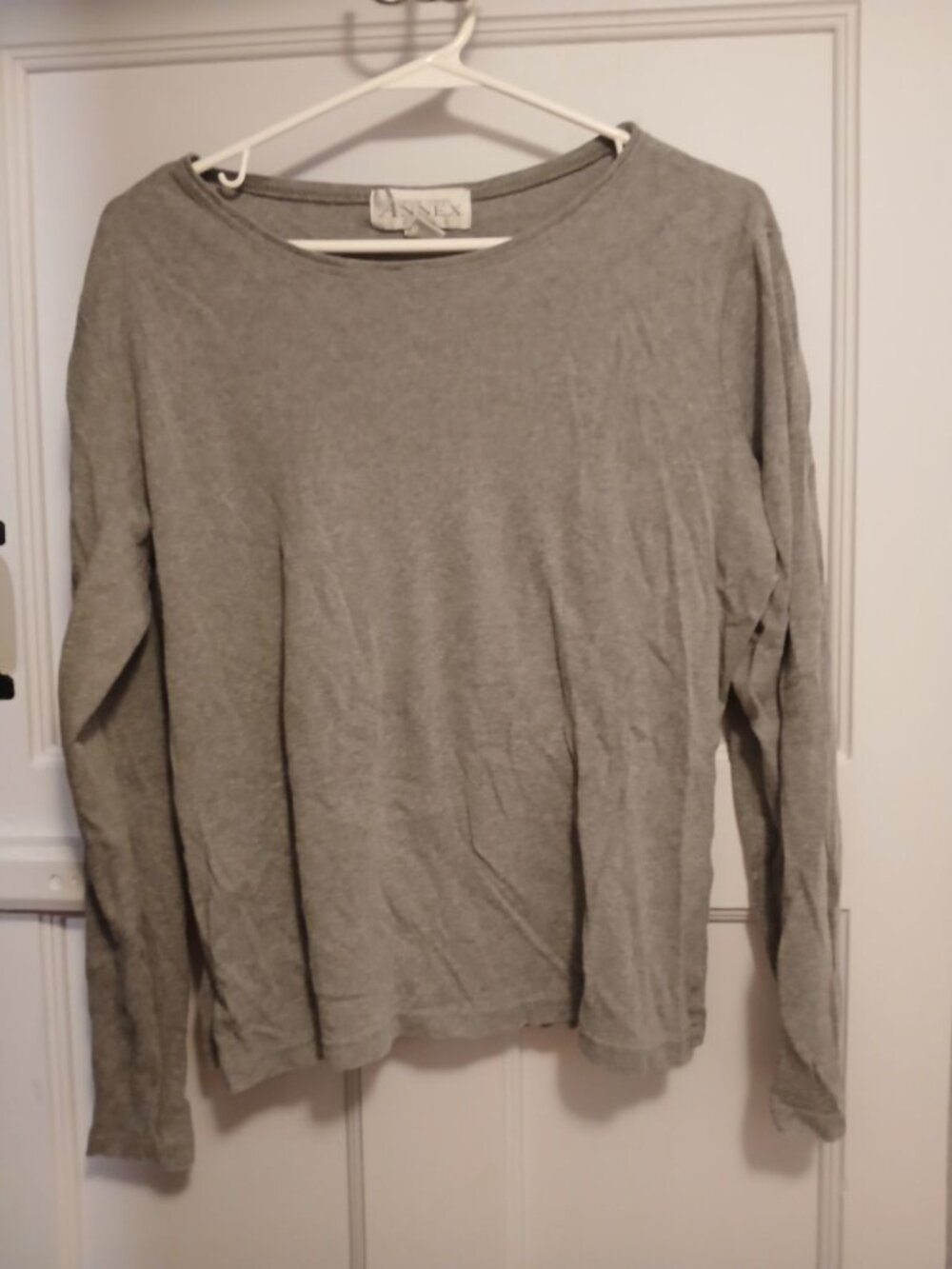 Casual Corner Annex Womens L long Sleeve Gray Shirt